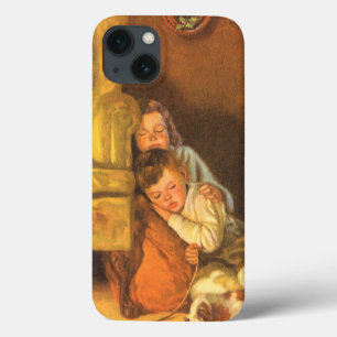 Oud Kerstmis Kinderen wachten op Kerstman Case-Mate iPhone Case