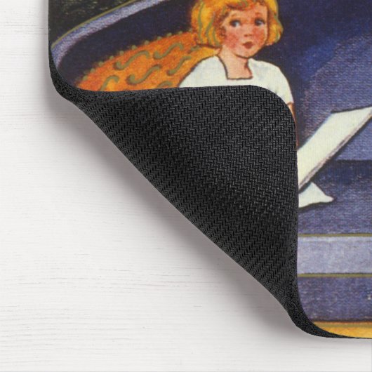 Oud Kerstmis, Kinderen zittend op een bank Muismat (Hoek)