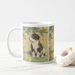 Oud Kerstmis, Knuffel Puppy Onder Kerstboom Koffiemok