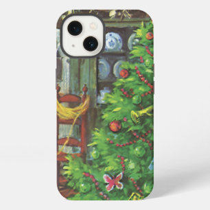 Oud Kerstmis, knus blokhut met open haard iPhone 13 Hoesje