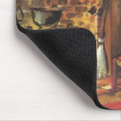 Oud Kerstmis, knus blokhut met open haard Muismat (Hoek)