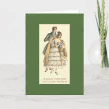 Oud Kerstmis Koppel Victoriaanse Kerstkaart