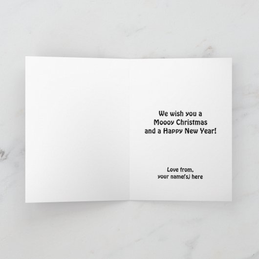 Oud Kerstmis, melkvee met schuur op een boerderij Feestdagen Kaart (Binnen)