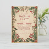 Oud Kerstmis met Hulstbessen Kaart (Staand voorkant)