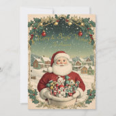 Oud Kerstmis met Kerstman wenskaart Kaart (Voorkant)