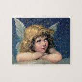 Oud Kerstmis, Mooie Engel met Gouden Sterren Legpuzzel (Horizontaal)