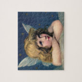 Oud Kerstmis, Mooie Engel met Gouden Sterren Legpuzzel (Verticaal)