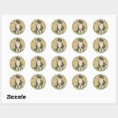 Oud Kerstmis, Mopshond onder Kerstboom Ronde Sticker (Vel)