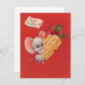 Oud Kerstmis Muisje Met Kaas Feestdagenkaart (Voorkant / Achterkant)