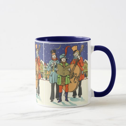 Oud Kerstmis, muzikanten die kerstliederen zingen Mok (Rechts)