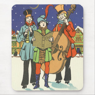 Oud Kerstmis, muzikanten die kerstliederen zingen  Muismat