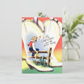 Oud Kerstmis & Nieuwjaar Cowgirl Westers Feestdagenkaart (Staand voorkant)