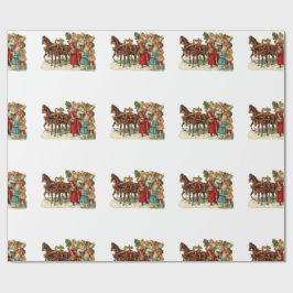 Oud Kerstmis, Oude Kerstmis met Paard en Slede,  Cadeaupapier