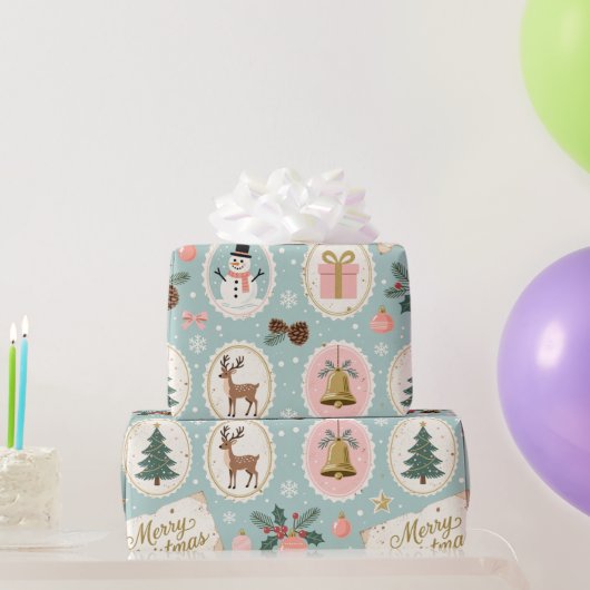 Oud Kerstmis Patroon Inpakpapier (Feestgeschenken)