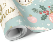 Oud Kerstmis Patroon Inpakpapier (Rol Hoek)