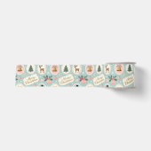 Oud Kerstmis Patroon Inpakpapier Grosgrain Lint (Voorkant)