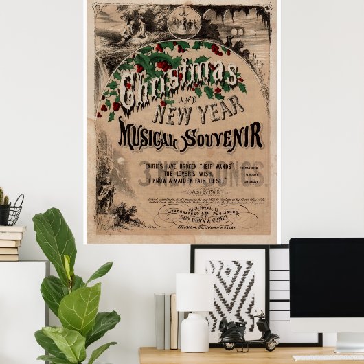 Oud Kerstmis Poster (Thuiskantoor)