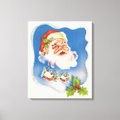 Oud Kerstmis, Retro jolige kerstman Canvas Afdruk (Voorkant)