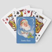 Oud Kerstmis, Retro jolige kerstman Pokerkaarten (Achterkant)