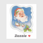 Oud Kerstmis, Retro jolige kerstman Sticker (Vel)