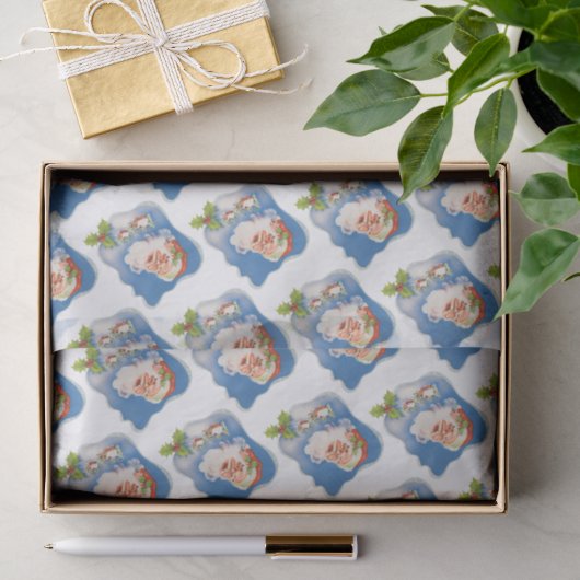 Oud Kerstmis, Retro jolige kerstman Tissuepapier (Geschenk)