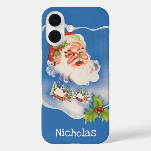 Oud Kerstmis, Retro Jolly Sint Nicolaas Case-Mate iPhone Case (Achterkant)