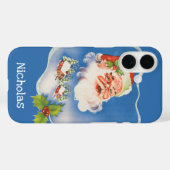 Oud Kerstmis, Retro Jolly Sint Nicolaas Case-Mate iPhone Case (Achterkant (horizontaal))