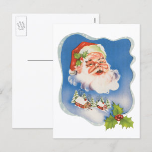 Oud Kerstmis, Retro Jolly Sint Nicolaas Feestdagenkaart