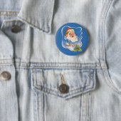Oud Kerstmis, Retro Jolly Sint Nicolaas Ronde Button 5,7 Cm (In situ)