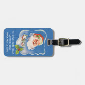 Oud Kerstmis, Retro Jolly Sinterklaas Bagagelabel (Voorkant horizontaal)