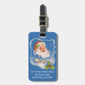 Oud Kerstmis, Retro Jolly Sinterklaas Bagagelabel (Voorkant verticaal)