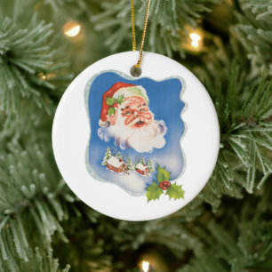 Oud Kerstmis, Retro Jolly Sinterklaas Keramisch Ornament