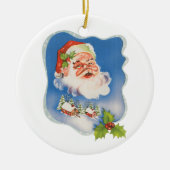 Oud Kerstmis, Retro Jolly Sinterklaas Keramisch Ornament (Voorkant)