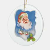 Oud Kerstmis, Retro Jolly Sinterklaas Keramisch Ornament (Links)