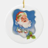 Oud Kerstmis, Retro Jolly Sinterklaas Keramisch Ornament (Achterkant)