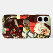 Oud Kerstmis, Retro Kerstman met Cadeaus Case-Mate iPhone Case (Achterkant (horizontaal))