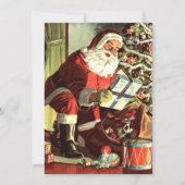 Oud Kerstmis, Retro Kerstman met Cadeaus Kaart (Voorkant)