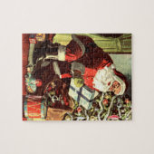 Oud Kerstmis, Retro Kerstman met Cadeaus Legpuzzel (Horizontaal)