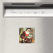 Oud Kerstmis, Retro Kerstman met Cadeaus Magneet (Insitu (Vaatwasser))