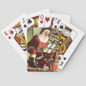 Oud Kerstmis, Retro Kerstman met Cadeaus Pokerkaarten (Achterkant)