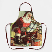 Oud Kerstmis, Retro Kerstman met Cadeaus Schort (Voorkant)