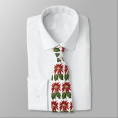Oud Kerstmis, Rode Poinsettia Winterplant Stropdas (Gebonden)