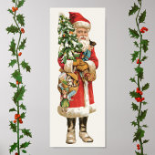 Oud Kerstmis, Santa Claus-uitknipbeeld Poster