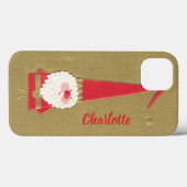 Oud Kerstmis, Schattige Kerstman Gnome op Goud Case-Mate iPhone Case (Achterkant (horizontaal))