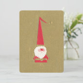 Oud Kerstmis, Schattige Kerstman Kabouter op Goud Kaart (Staand voorkant)