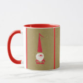 Oud Kerstmis, Schattige Kerstman Kabouter op Goud Mok (Links)