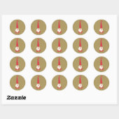 Oud Kerstmis, Schattige Kerstman Kabouter op Goud Ronde Sticker (Vel)