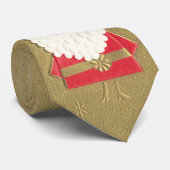 Oud Kerstmis, Schattige Kerstman Kabouter op Goud Stropdas (Opgerold)