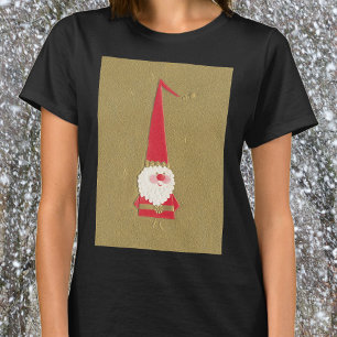 Oud Kerstmis, Schattige Kerstman Kabouter op Goud T-shirt