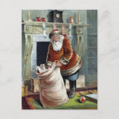 Oud Kerstmis, Sinterklaas bij de Haard Briefkaart (Voorkant)
